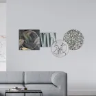 Composición de 4 Paneles con la Estilización del Beso Made in Italy - Kanna viadurini