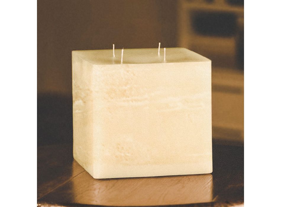 Composición de velas de cera cuadradas Made in Italy, 3 piezas - Mondelle viadurini
