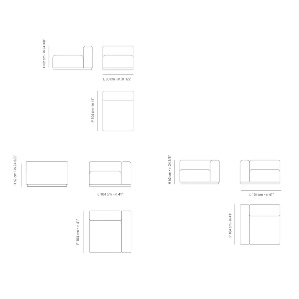 Composición del Sofá Exterior Made in Italy - Bahias viadurini