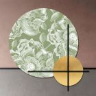 Composición de paneles de madera rosa o verde con flores blancas Made in Italy - Fiji viadurini
