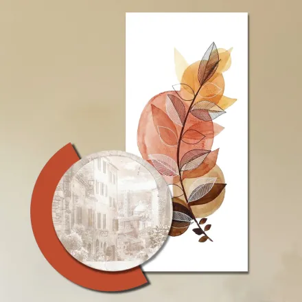 Composición de Cuadros en Madera con Estampados de Ciudades y Ramas Made in Italy - Chile viadurini