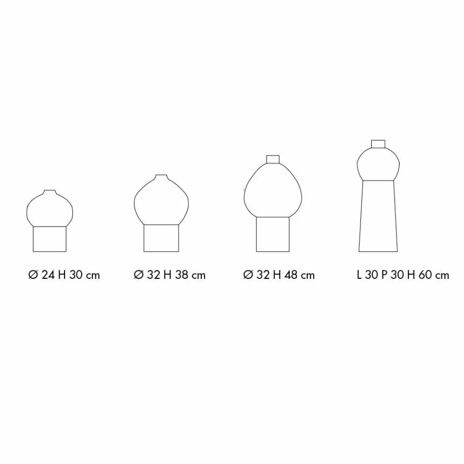 Composición de jarrones de cerámica decorativos, diseño moderno - Positano viadurini