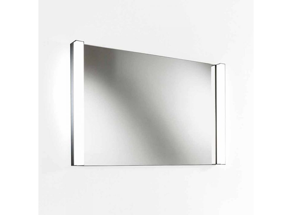 Composición de muebles de baño suspendidos de diseño moderno blanco con espejo - Desideria viadurini