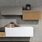 Composición de muebles de salón y mueble TV en MDF Made in Italy - Hedda viadurini
