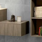 Composición de muebles de madera para baño hecho en Italia Forlì viadurini