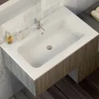 Composición de muebles de madera para baño hecho en Italia Forlì viadurini