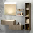 Composición de muebles de madera para baño hecho en Italia Forlì viadurini