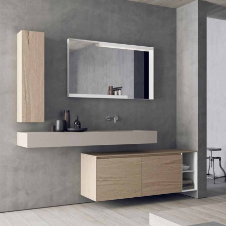Composición de muebles de baño modernos y suspendidos, diseño Made in Italy - Callisi1 viadurini