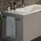 Composición de muebles de baño suspendidos en diseño de madera made Italy Génova viadurini