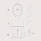 Composición de muebles de baño suspendidos en diseño de madera made Italy Génova viadurini