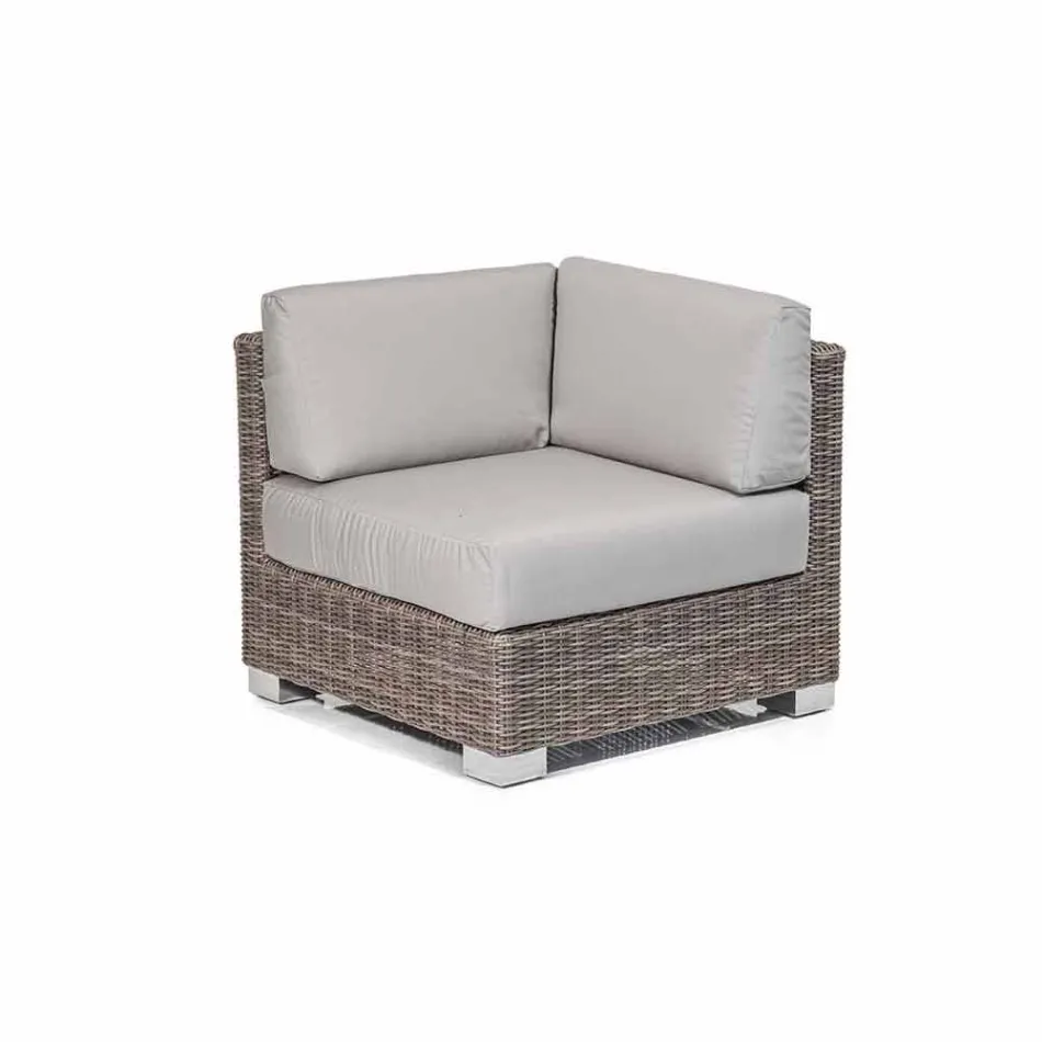 Composición de estar al aire libre con estructura tejida a mano Rita viadurini