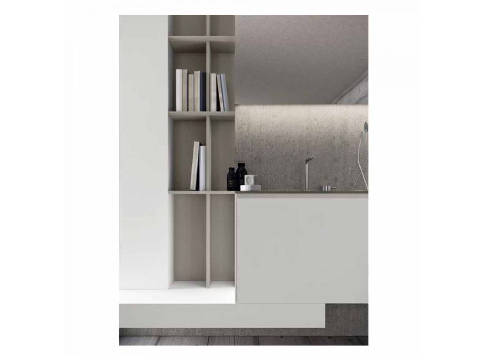 Composición de muebles de baño suspendidos con diseño moderno Made in Italy - Callisi15 viadurini
