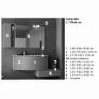 Composición suspendida y moderna para el baño, diseño Made in Italy - Callisi4 viadurini