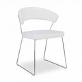 silla Connubia Nueva York Calligaris en piel de diseño moderno, 2 piezas