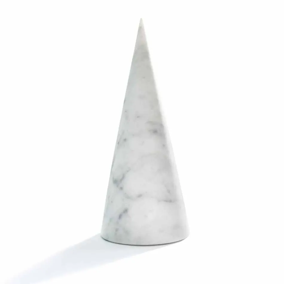 Cono decorativo grande en mármol blanco de Carrara hecho en Italia - Connu viadurini