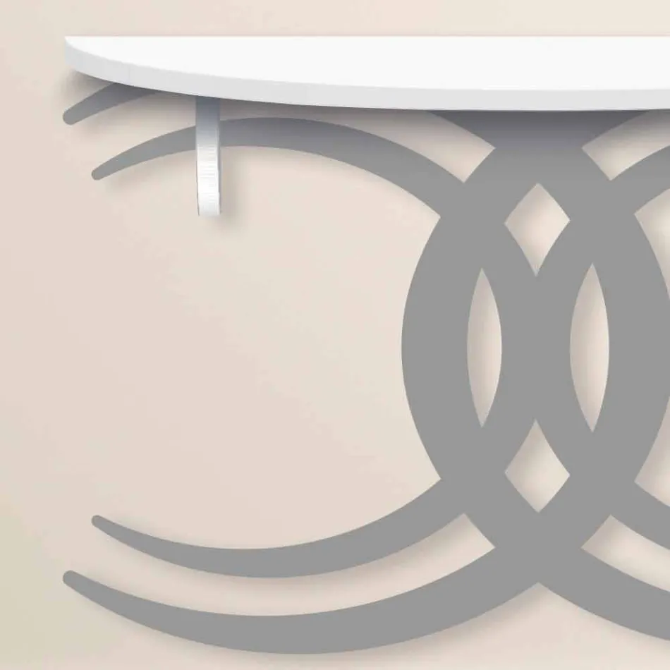 Consola de pared para diseño moderno en madera blanca y gris - Coco viadurini