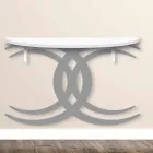 Consola de pared para diseño moderno en madera blanca y gris - Coco viadurini