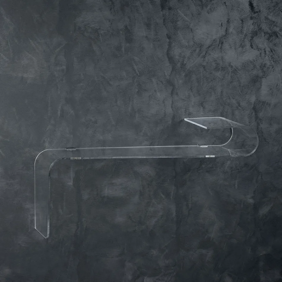 Consola de pared suspendida en cristal acrílico de diseño transparente - Cesarea viadurini