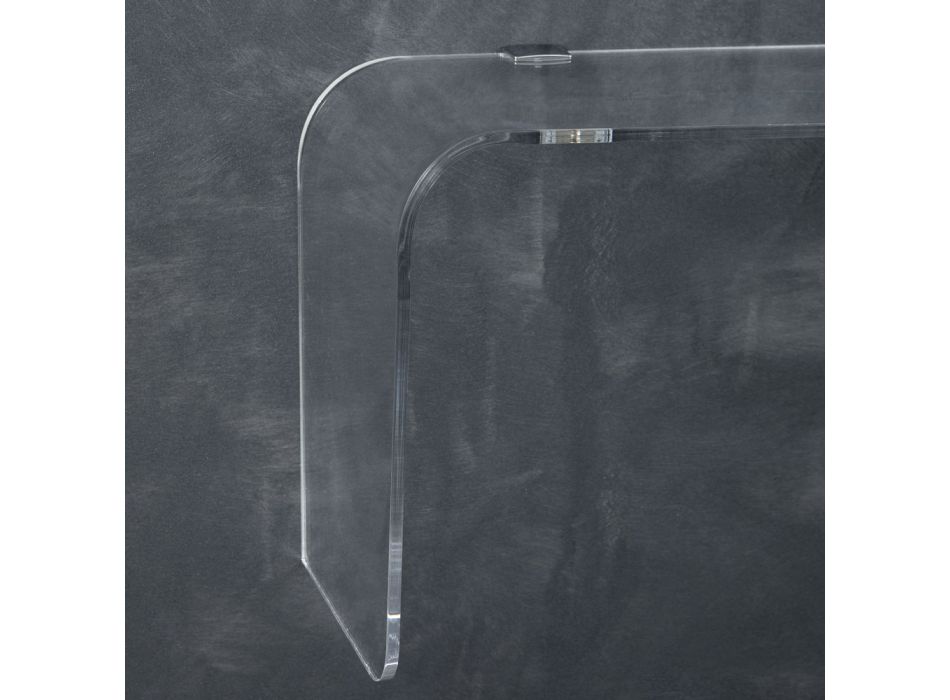 Consola de pared suspendida en cristal acrílico de diseño transparente - Cesarea viadurini