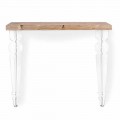 Consola de pared en plexiglás transparente y madera Made in Italy - Betone