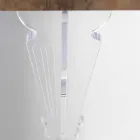 Consola de pared en madera gris blanco o corten y plexiglás - Leopardi viadurini