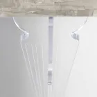 Consola de pared en madera gris blanco o corten y plexiglás - Leopardi viadurini