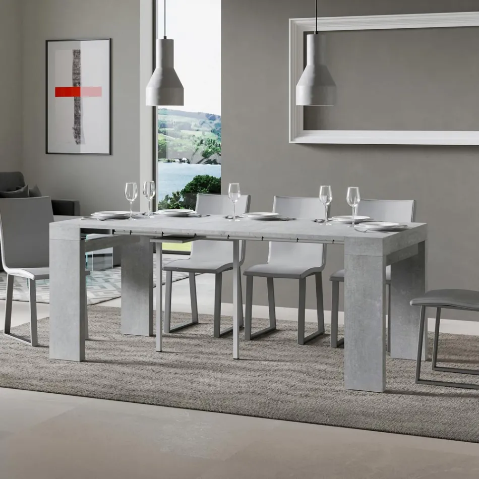 Consola extensible hasta 300 cm con soporte de 2 patas Made in Italy - Phantom viadurini