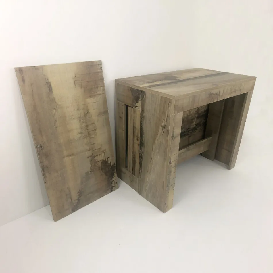 Consola extensible a 300 cm desde la entrada o la sala de estar en madera - Katharina viadurini