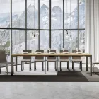 Consola extensible de diseño moderno en madera y hierro Made in Italy - Never viadurini