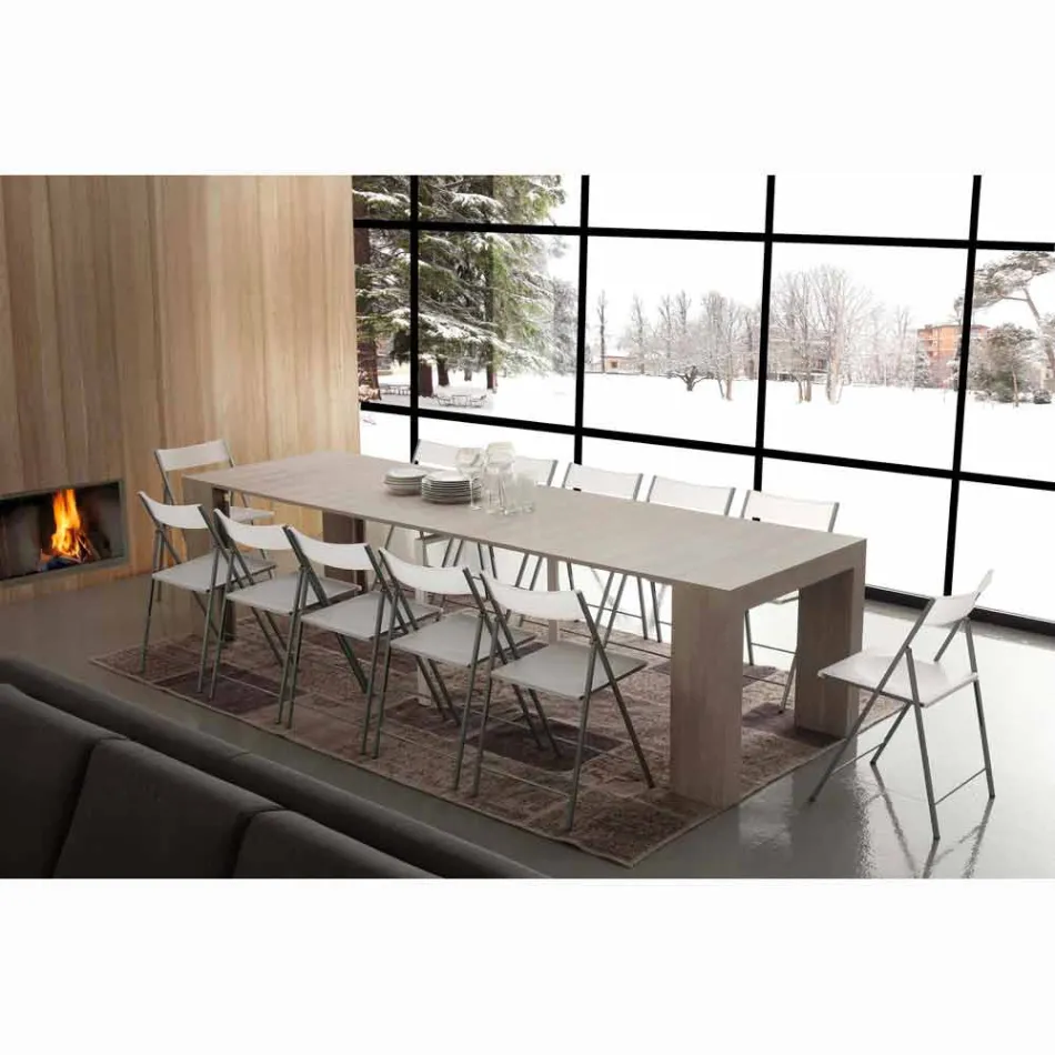 consola Extensible hasta 295 cm laminan plegable Uri viadurini