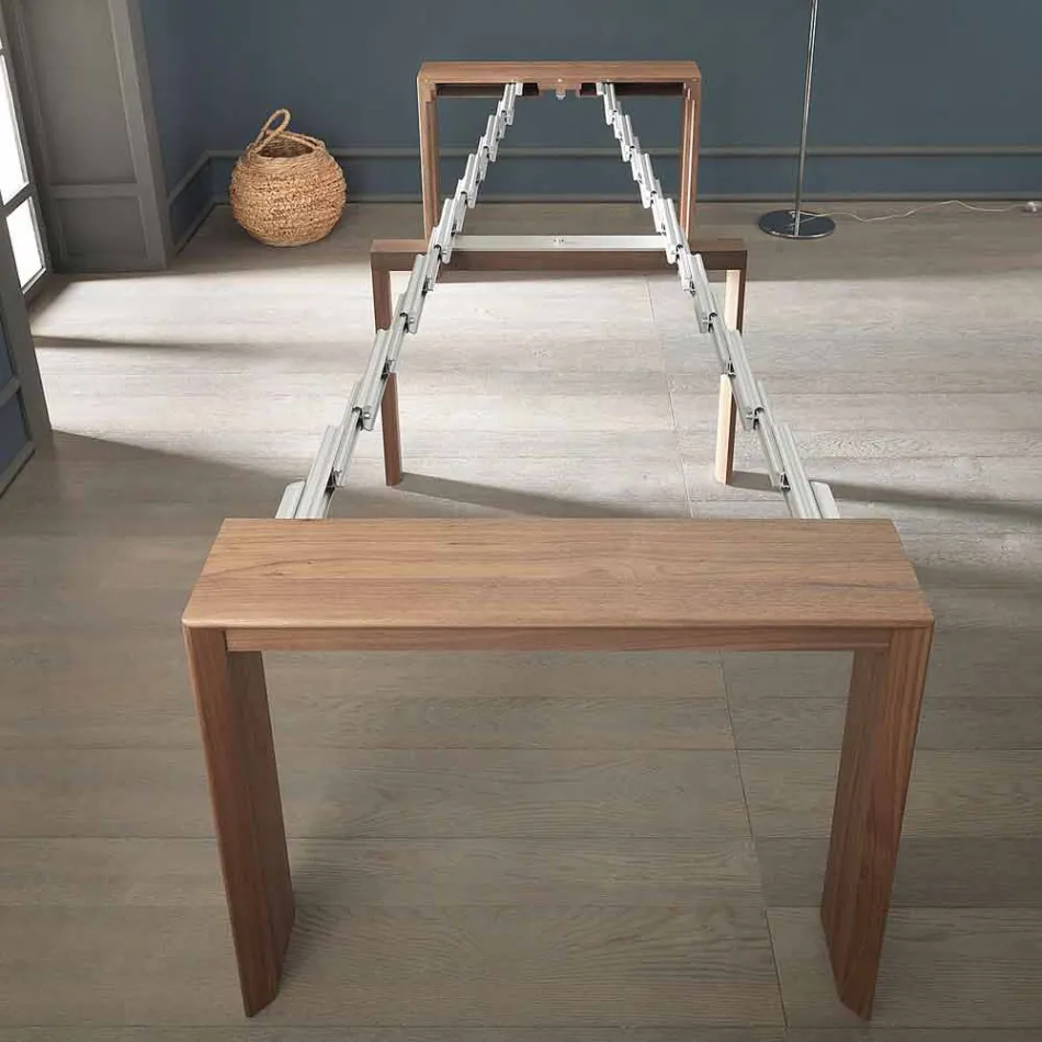 Consola extensible hasta 295 cm en madera de diseño Made in Italy - Temocle viadurini