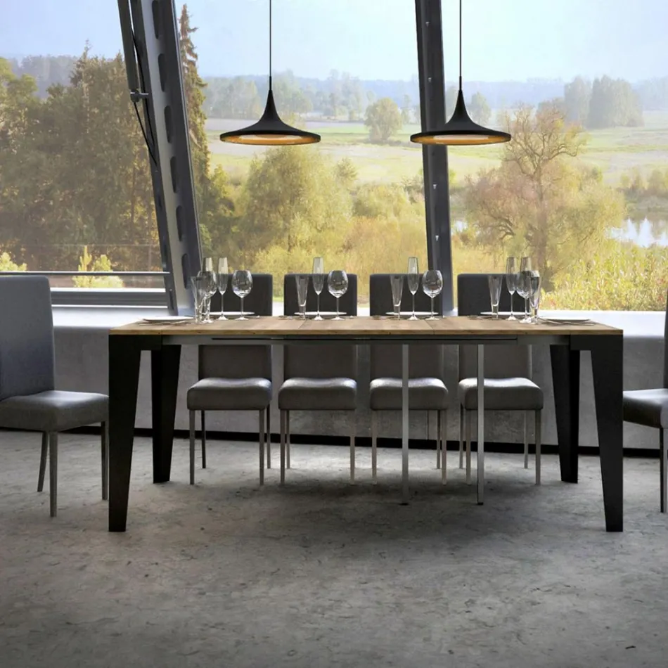 Consola extensible hasta 300 cm en micropartículas de madera Made in Italy – Flamber viadurini