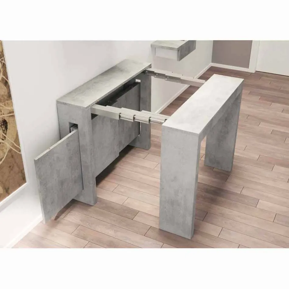 consola extensible en melamina con extensiones integradas Ussana viadurini