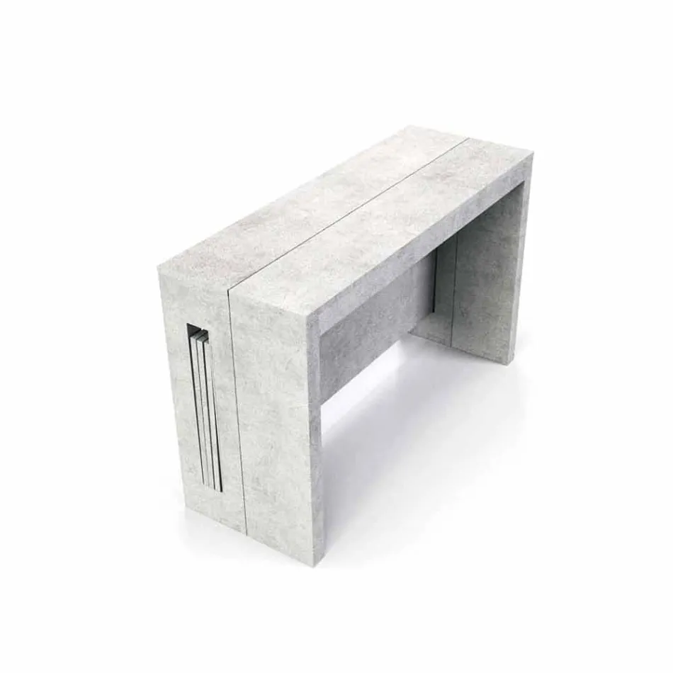 consola extensible en melamina con extensiones integradas Ussana viadurini