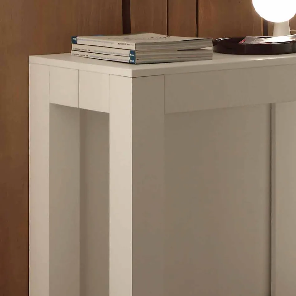 Extensible melamina consola poro abierto Bosa plegable blanco viadurini