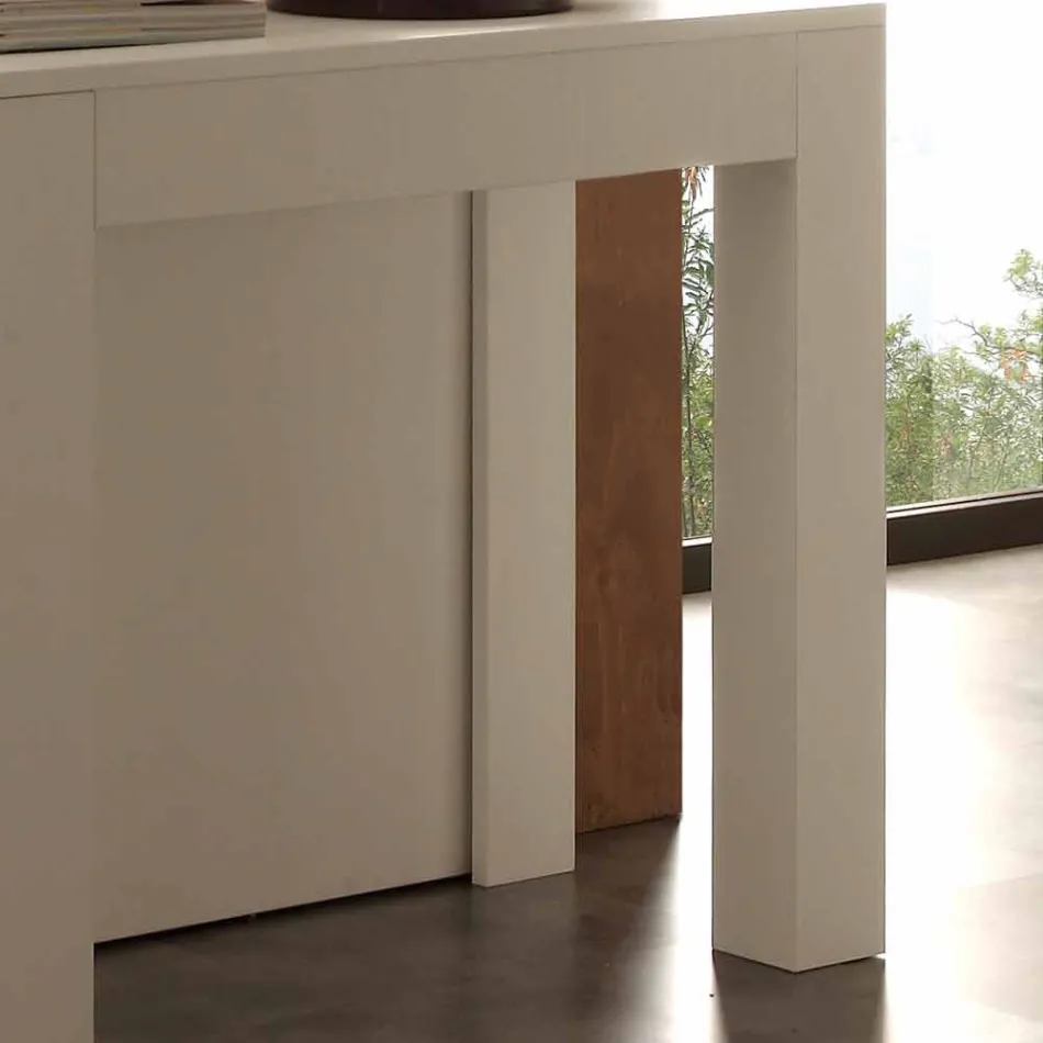 Extensible melamina consola poro abierto Bosa plegable blanco viadurini