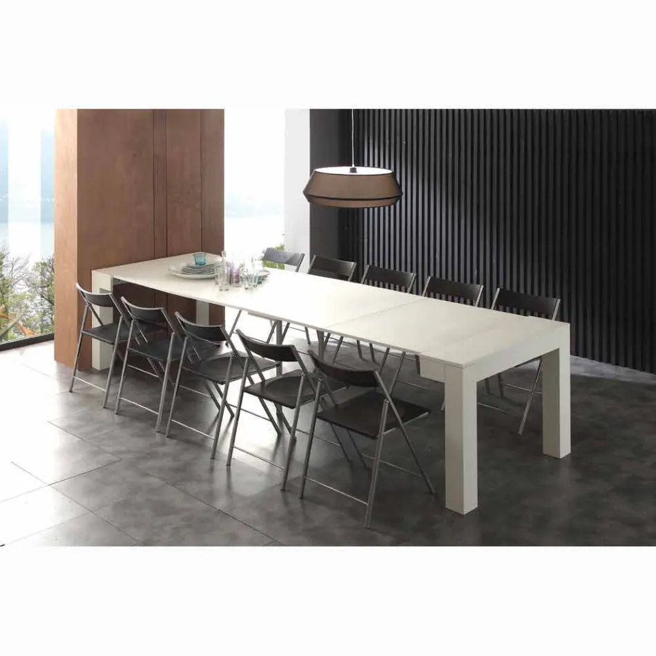 Extensible melamina consola poro abierto Bosa plegable blanco viadurini