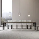 Consola extensible moderna en madera y metal antracita Made in Italy - Sassone viadurini