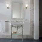Consola de baño de cerámica de 65 cm con pies de metal Made in Italy Nausica viadurini