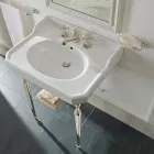 Consola de baño de cerámica de 65 cm con pies de metal Made in Italy Nausica viadurini
