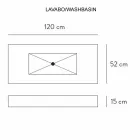 Consola de Baño Lavabo Integrado y Repisa Suspendida en Gres 4 Acabados - Rampina viadurini