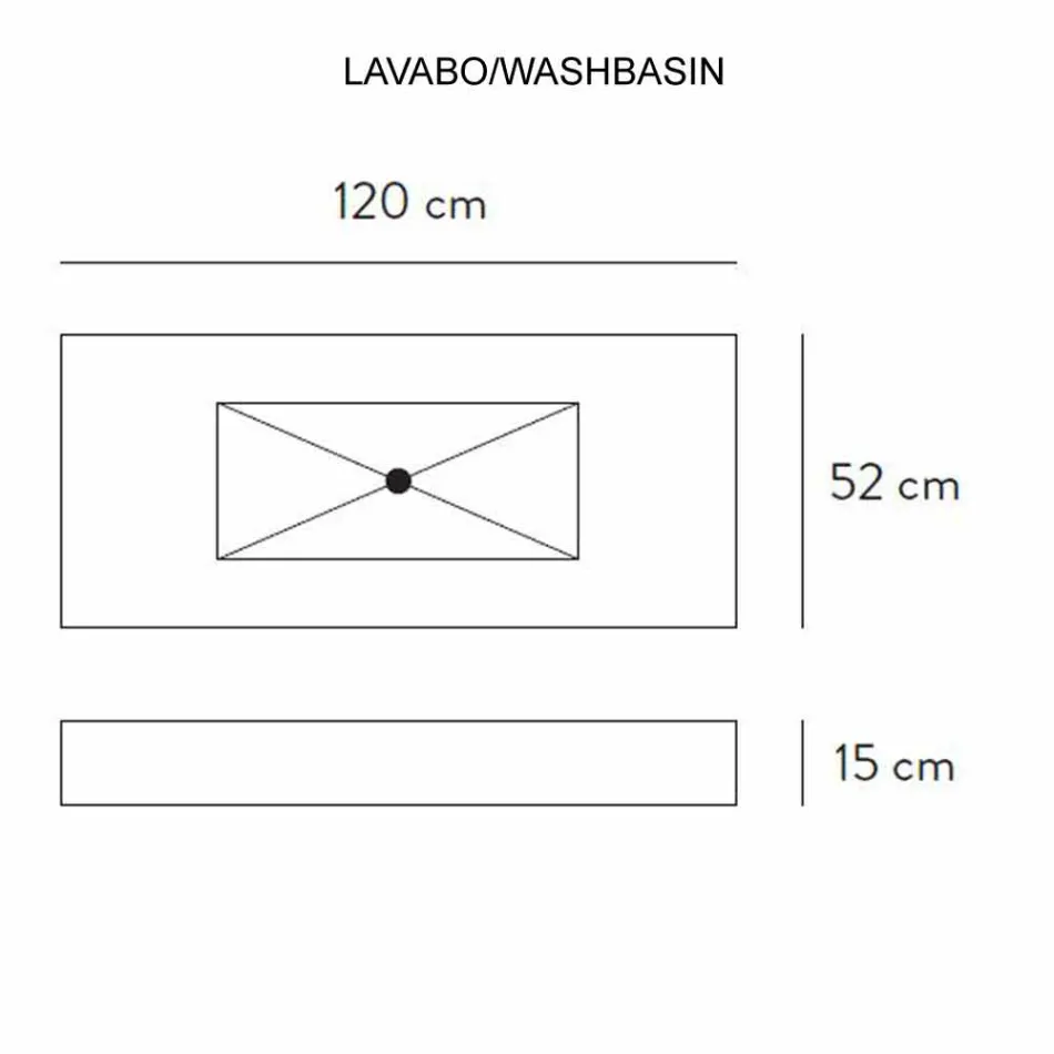 Consola de Baño Lavabo Integrado y Repisa Suspendida en Gres 4 Acabados - Rampina viadurini