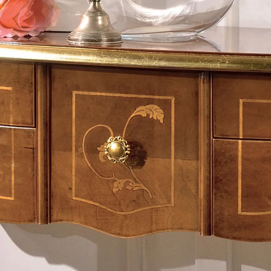 Consola de madera clásica 3 o 5 cajones de lujo Made in Italy - Londres viadurini