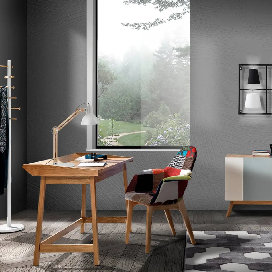 Consola con Escritorio para PC en MDF y Madera - Fútbol viadurini