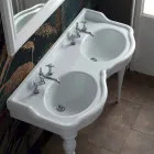 Consola de baño clásica de dos platos, hecha en Italia, Magda. viadurini