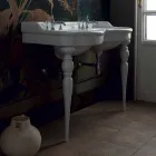 Consola de baño clásica de dos platos, hecha en Italia, Magda. viadurini