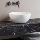 Consola de Baño con Lavabo y Repisa en Gres Porcelánico 4 Acabados - Ramina viadurini
