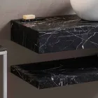 Consola de Baño con Lavabo y Repisa en Gres Porcelánico 4 Acabados - Ramina viadurini
