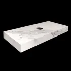 Consola de Baño con Lavabo y Repisa en Gres Porcelánico 4 Acabados - Ramina viadurini