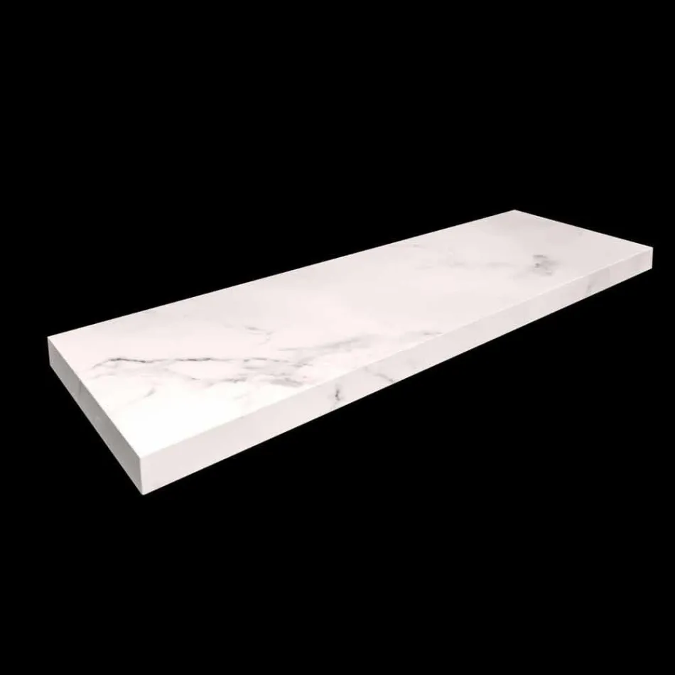 Consola de Baño con Lavabo y Repisa en Gres Porcelánico 4 Acabados - Ramina viadurini